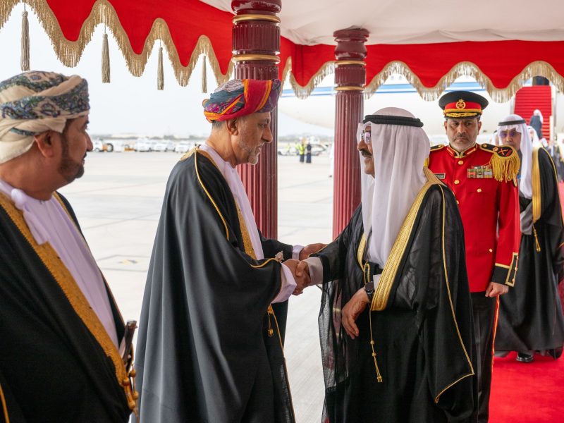 His Highness Sheikh Emir of the State of Kuwait arrives in the Sultanate of Oman on a “state” visit