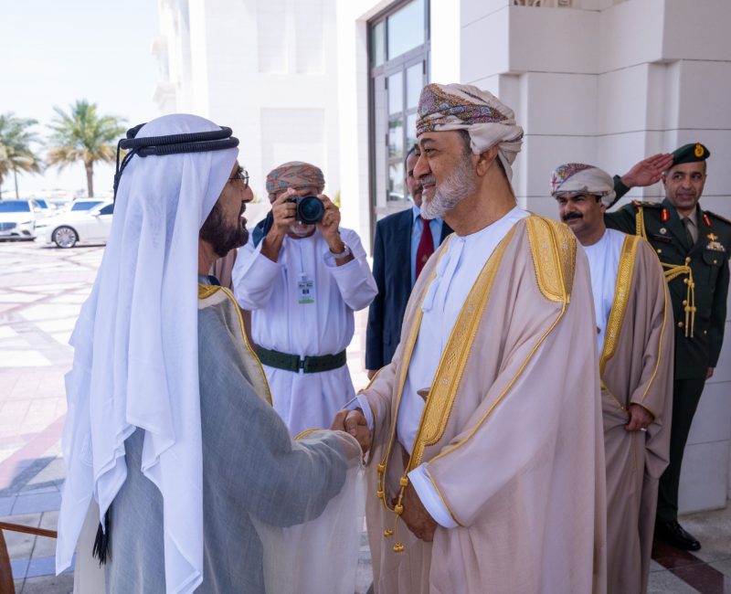 His Majesty the Sultan receives the Ruler of Dubai - during his visit to Abu Dhabi