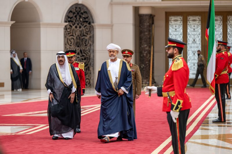 His Majesty the Sultan arrives in the State of Kuwait