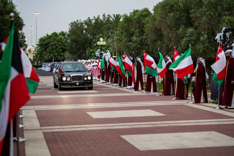 His Majesty the Sultan arrives in the State of Kuwait