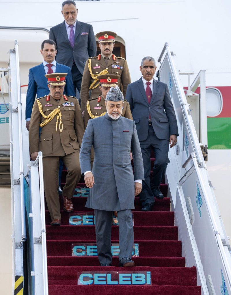 His Majesty Sultan Haitham bin Tarik arrives in the Republic of India