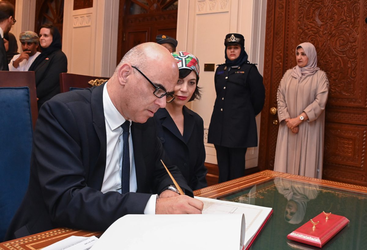 The President of the Swiss Confederation visits the Sultan Qaboos Grand Mosque