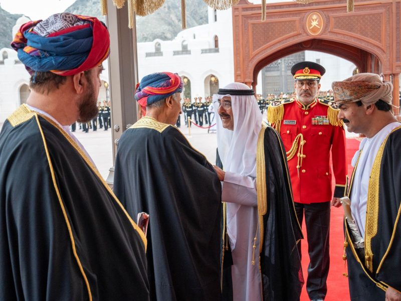 His Highness Sheikh Emir of the State of Kuwait arrives in the Sultanate of Oman on a “state” visit