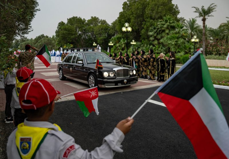 His Majesty the Sultan arrives in the State of Kuwait