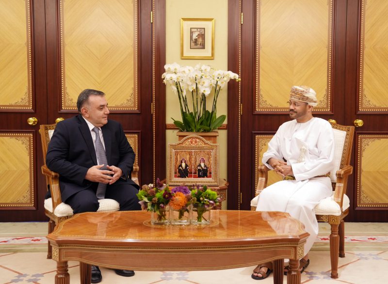 His Excellency the Minister of Foreign Affairs receives copies of the credentials of His Excellency Rashad Fail Ismayilov, Ambassador of the Republic of Azerbaijan to the Sultanate of Oman.