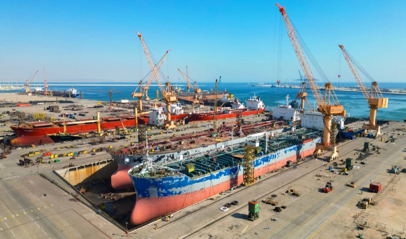 Ships in dry dock in Oman