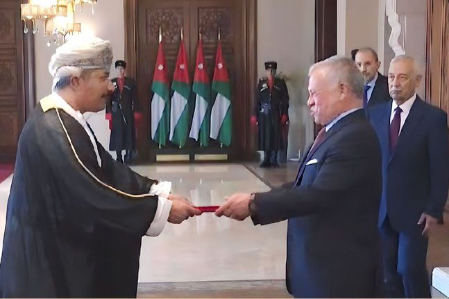 His Excellency Ambassador Fahd Al-Ajili presented his credentials to His Majesty King Abdullah II