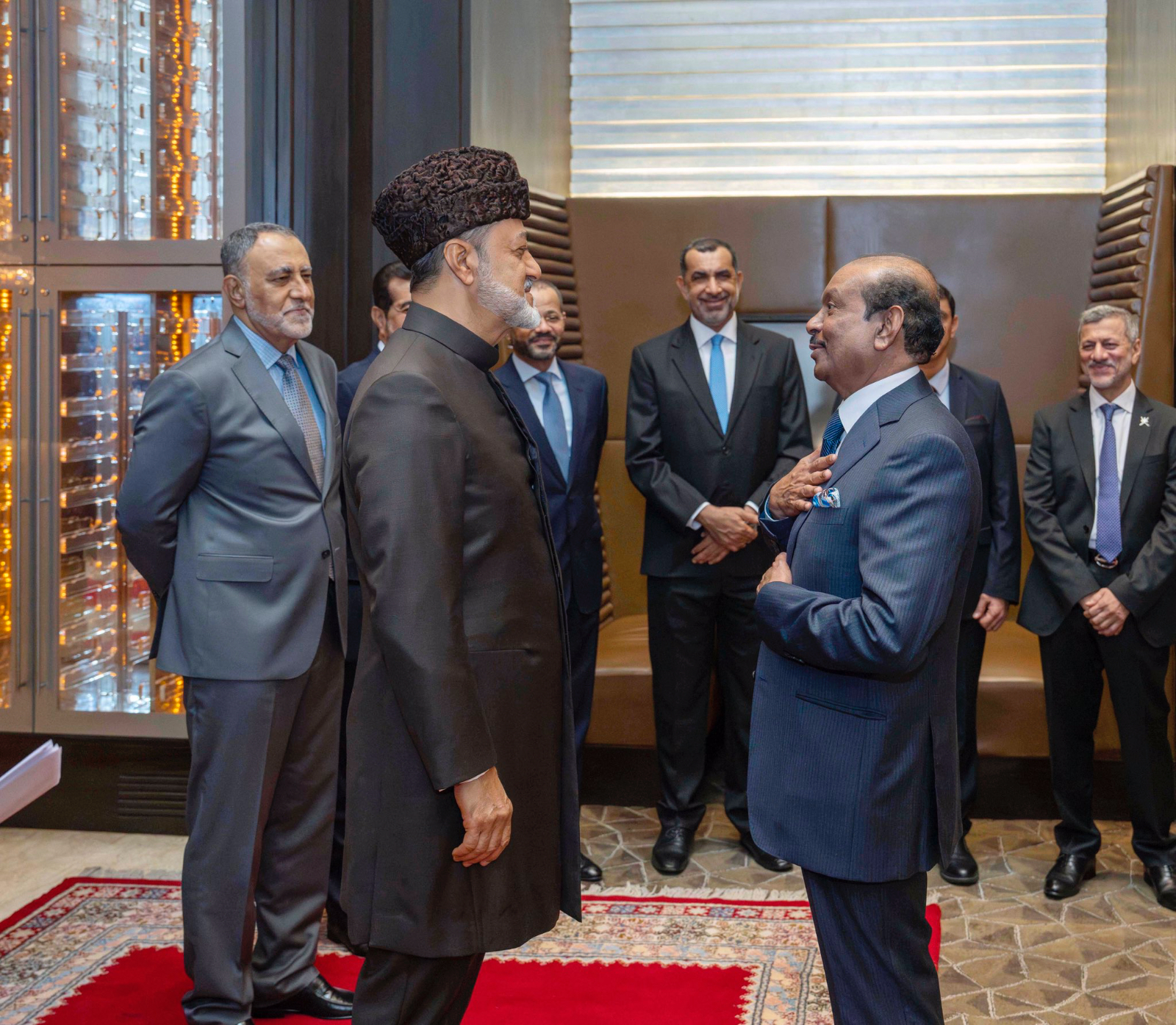 His Majesty the Sultan meets a number of businessmen in India