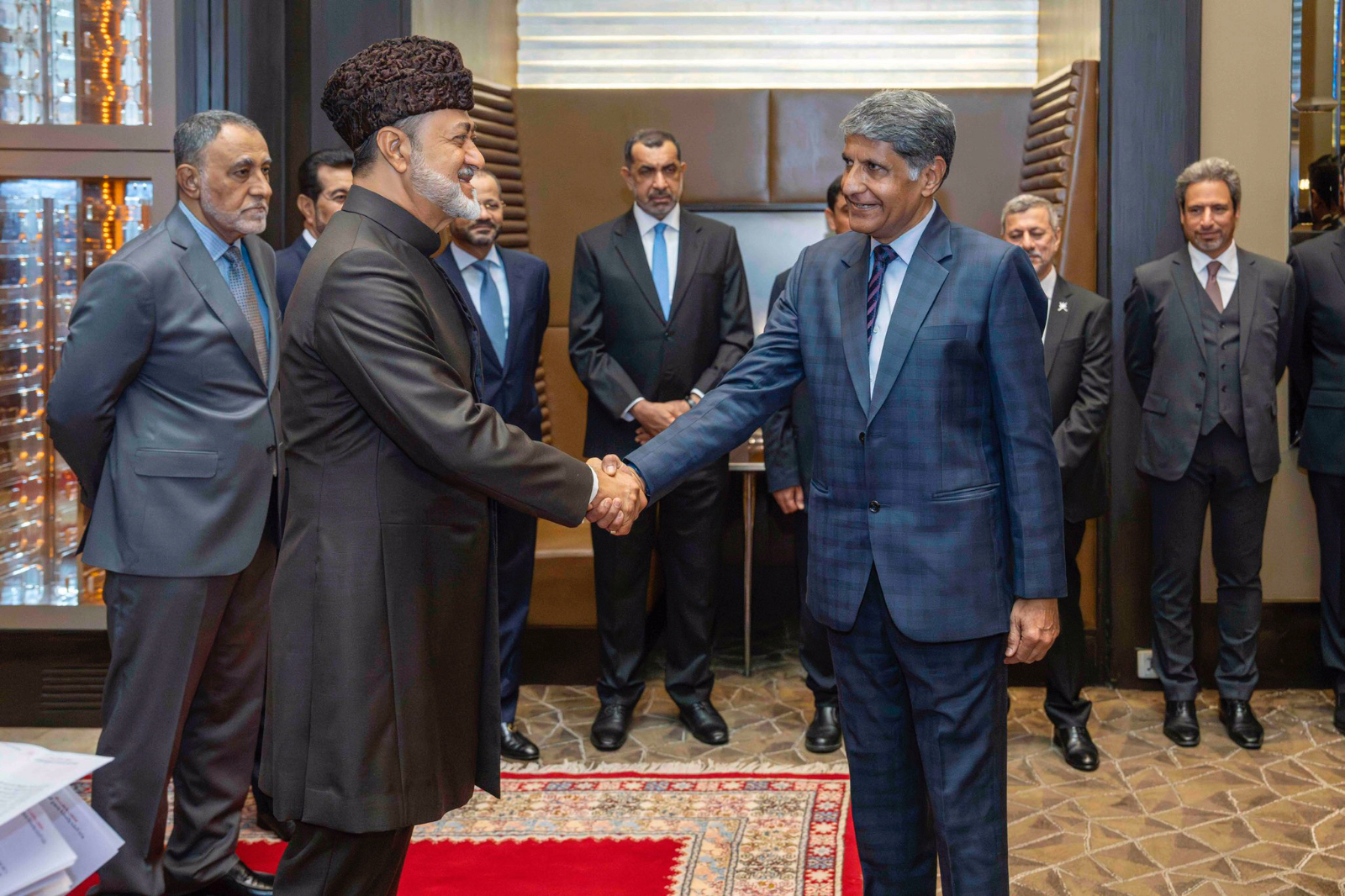 His Majesty the Sultan meets a number of businessmen in India