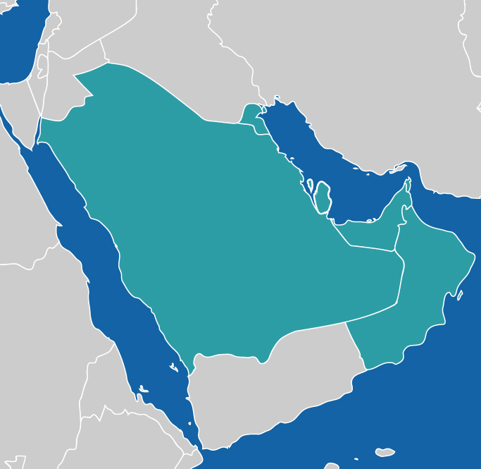 Map of GCC Countries