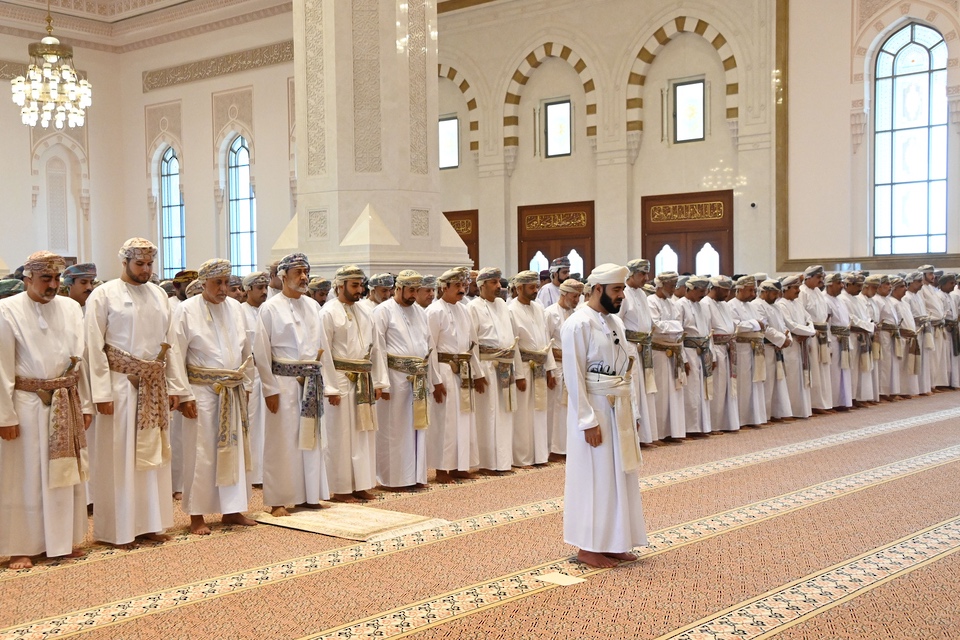 His Majesty at Eid Al Fitr prayers