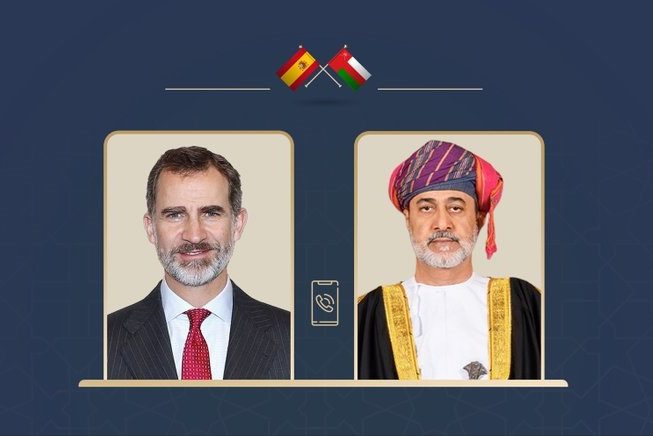 Sultan-Haitham-receives-phone-call-from-King-of-Spain