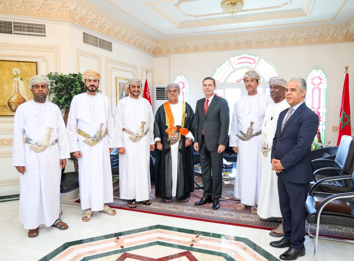 The former Ambassador of the Sultanate of Oman to the Kingdom of Morocco is awarded a Royal Medal by His Majesty the King