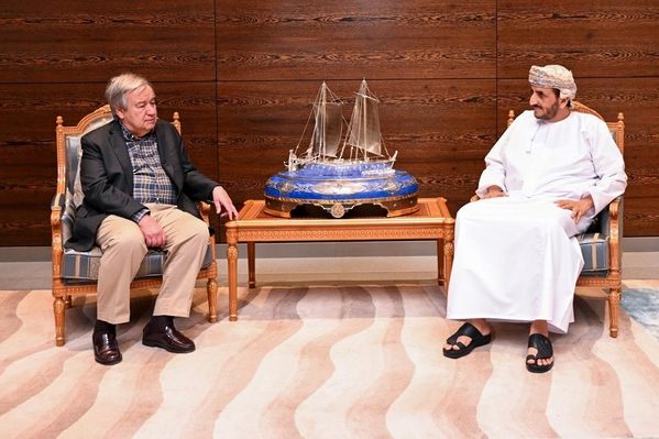 The Secretary-General of the United Nations arrives in Oman