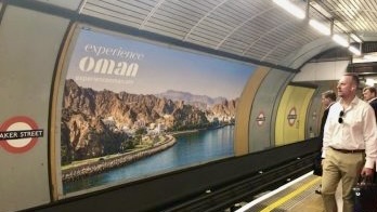 Promotion to visit Oman on a London underground station