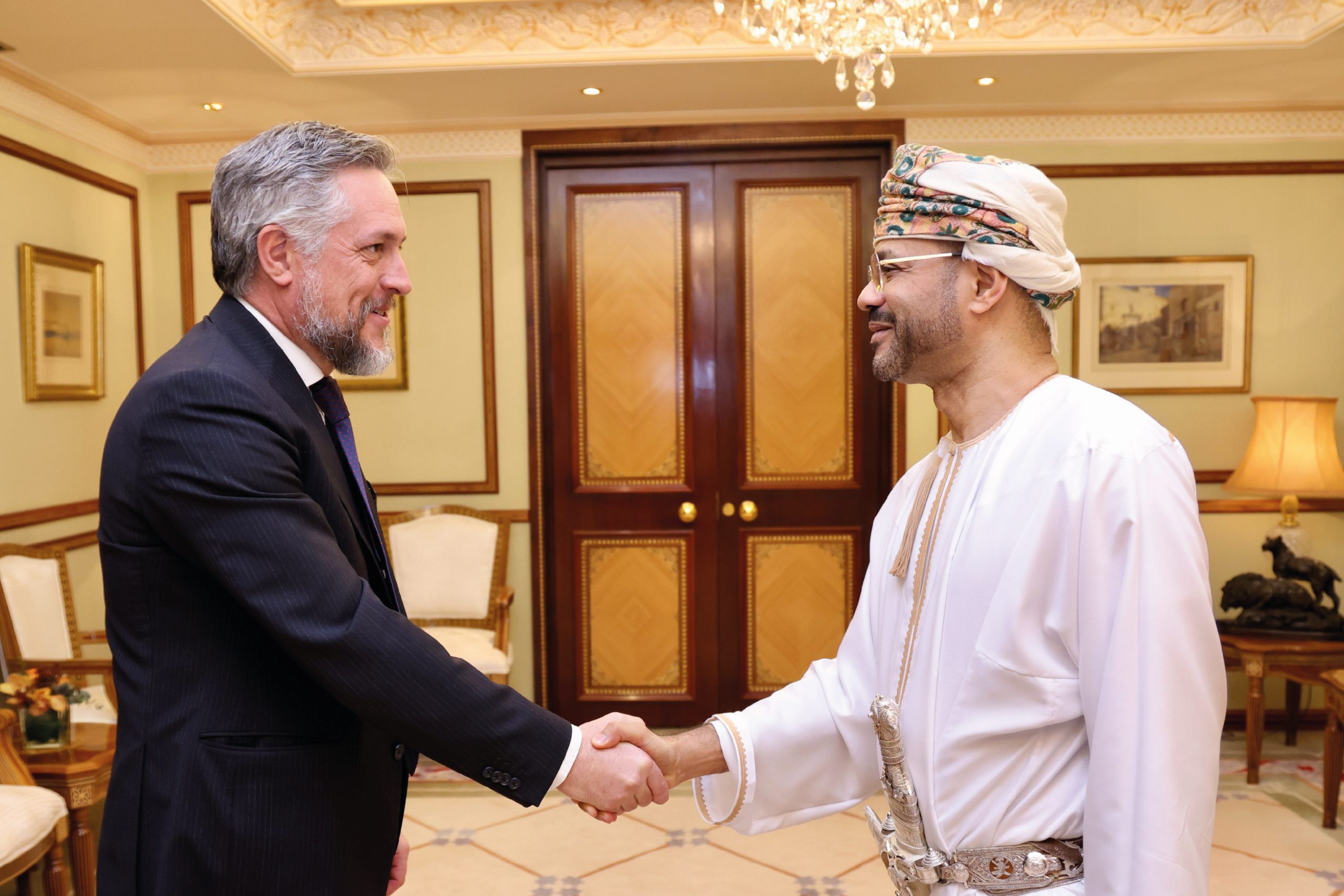 Oman-Foreign-Minister-sayyid-badr-albusaidi-and-patrick-simmonet-and Eu-Ambassador to-Gulf