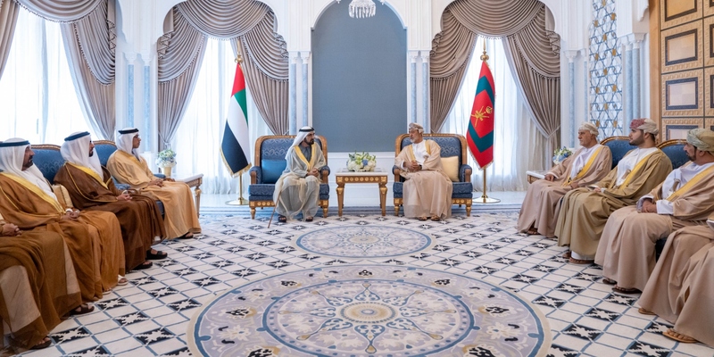 His Majesty the Sultan receives the Ruler of Dubai - during his visit to Abu Dhabi